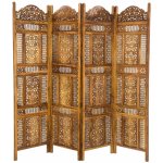 Sanu Babu Paravan ručně prořezávaný z mangového dřeva nejlepší kvalita 204 x 3 x 183 cm 1K – Sleviste.cz