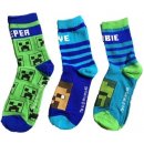 Minecraft Klučičí ponožky 3 páry, modro-zelené
