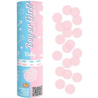 KONFETY vystřelovací Boy or Girl růžové 15cm – Sleviste.cz