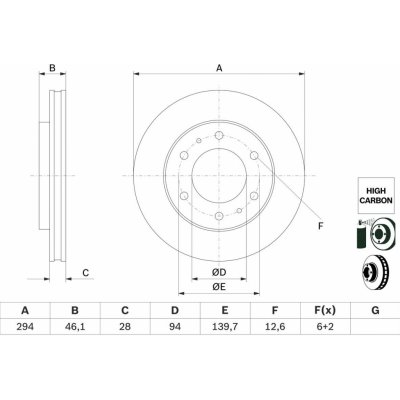 Brzdový kotouč BOSCH 0 986 479 F45 (0986479F45) – Zbozi.Blesk.cz