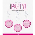 Unique Papírové závěsné serpentýny Glitz růžové HB 81cm 6ks – Sleviste.cz