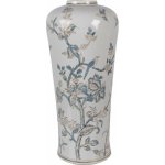 Porcelánová váza s modrými květy Vintage Unique - Ø 17*39 cm - Clayre & Eef – Hledejceny.cz
