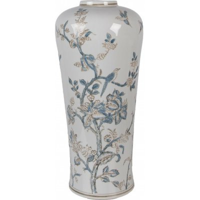 Porcelánová váza s modrými květy Vintage Unique - Ø 17*39 cm - Clayre & Eef – Hledejceny.cz