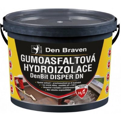 Den Braven Gumoasfaltová hydroizolace DenBit DISPER DN, kbelík 10 kg, černá – Zbozi.Blesk.cz