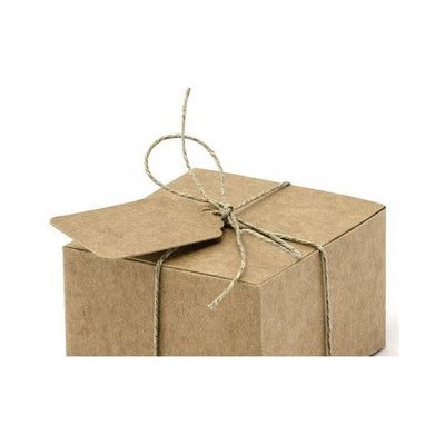 PartyDeco Krabičky na dárky se štítky - hnědé 10 ks – Hledejceny.cz