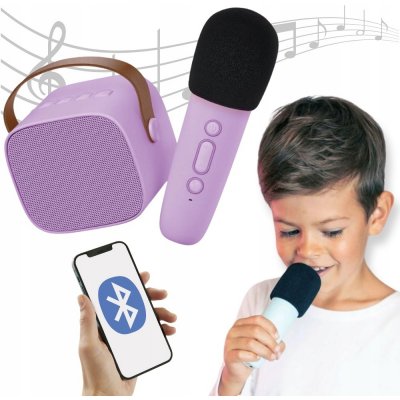 Lalarma Bluetooth Karaoke set Mikrofon a Reproduktor Purple – Zboží Dáma