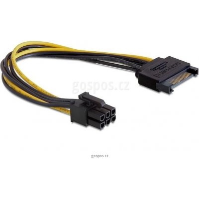 Delock 82924 cable Power SATA 15 pin > 6 pin PCI Express, 0,21m – Hledejceny.cz