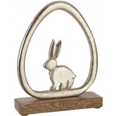 Stříbrná antik dekorace králík na podstavci - 19*4*24 cm - J-Line by Jolipa – Hledejceny.cz