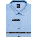 AMJ pánská košile krátký rukáv regular fit světle modá s bílými tečkami VKR1234 – Sleviste.cz