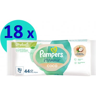 Pampers Vlhčené ubrousky Harmony Coco 18 x 44 ks