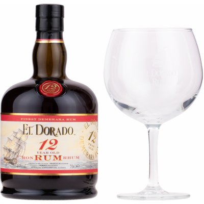 El Dorado 12y 40% 0,7 l (dárkové balení 1 sklenice)