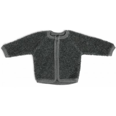 Dětský cardigan z bouclé merino vlny na zip Smallstuff grey melange – Zbozi.Blesk.cz