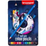 Bruynzeel 60212001 Triple pastelky Soft Feel v kovové etui sada 12 barev – Sleviste.cz