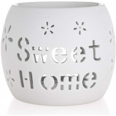 Home Dekor Aroma lampa porcelánová 10,5 x 10,5 cm Sweet Home bílá – Zbozi.Blesk.cz