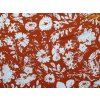 Metráž terakotová viskózová šatovka 3141 se vzorem květů