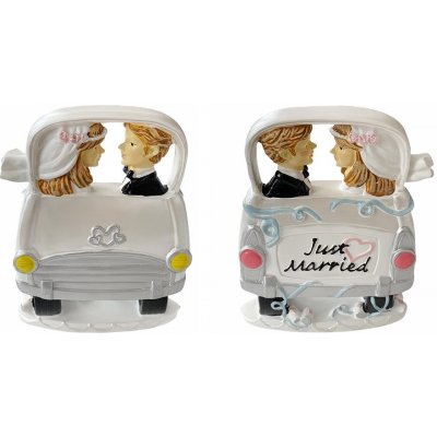 Svatebčané v autě Just Married - svatební figurky na dort - Wilton – Zboží Mobilmania