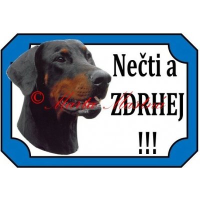 Cedulka dobrman - Bez samolepicí vrstvy – Zboží Mobilmania