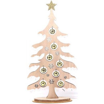 Vánoční dekorace dřevěný stromeček s ozdobami 41cm – Zbozi.Blesk.cz