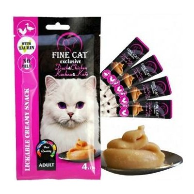 Fine Cat Exclusive krémová svačinka kachna&kuře 4 x 15 g – Zbozi.Blesk.cz