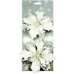 Anděl Poinsettie bílá 14 cm 2 ks na klipu – Hledejceny.cz