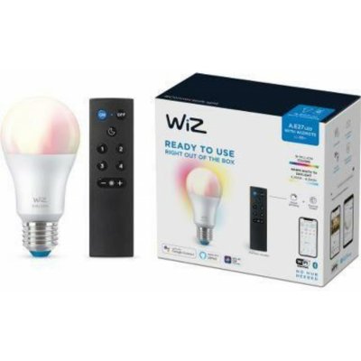 WiZ Set 1x LED žárovka E27 A60 8W (60W) 806lm 2200-6500K RGB IP20 stmívatelná + ovladač v1 – Hledejceny.cz