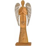 Dřevěný anděl Mango s kovovými křídly 10x32x6 cm – Hledejceny.cz