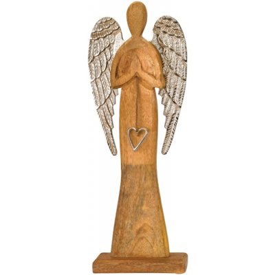 Dřevěný anděl Mango s kovovými křídly 10x32x6 cm – Hledejceny.cz