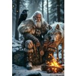 Norimpex diamantové malování Severský válečník s vlkem 30 x 40cm – Hledejceny.cz