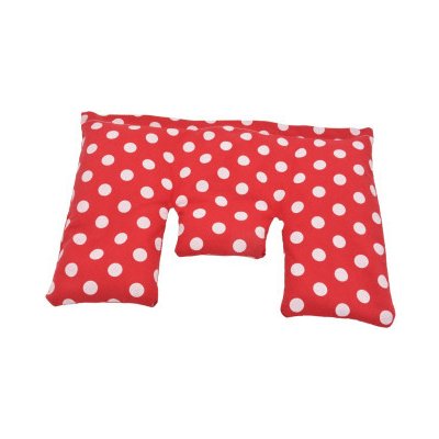 TORF ZIEGLER Krční polštářek s třešňovými peckami, červený s velkými bílými puntíky, 40 x 25 cm – Zbozi.Blesk.cz