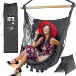 ActivePlus závěsné houpací křeslo BOHO brazilské 120 cm antracitové – Hledejceny.cz