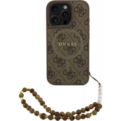 Guess 4G Colored Ring Strap kryt s poutkem a MagSafe pro iPhone 16 Pro - hnědý 57983125438 – Zboží Mobilmania