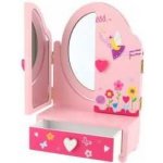 Zrcadlo šperkovnice Princess 3 dílné zásuvka dřevo – Zboží Dáma