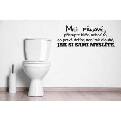Lepy.cz Samolepka na zeď WC - Milí pánové Barevná varianta: Černá rozměry 55x21cm