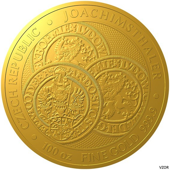 Česká mincovna Zlatá stouncová mince Tolar Česká republika stand 100 oz