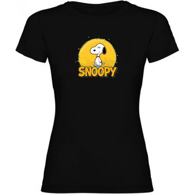 Tisknemena.cz Dámské tričko SNOOPY černá – Zboží Mobilmania