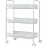 MOBILNÍ KNIHOVNA KUCHYŇSKÝ STŮL BÍLÁ AG952A – Zboží Dáma