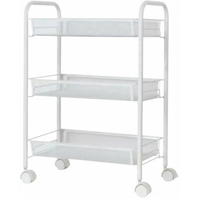 MOBILNÍ KNIHOVNA KUCHYŇSKÝ STŮL BÍLÁ AG952A – Zboží Dáma