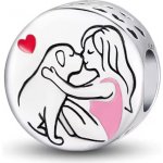 Prosperk Korálek stříbrný na náramek Dívka se psem S3737 – Sleviste.cz