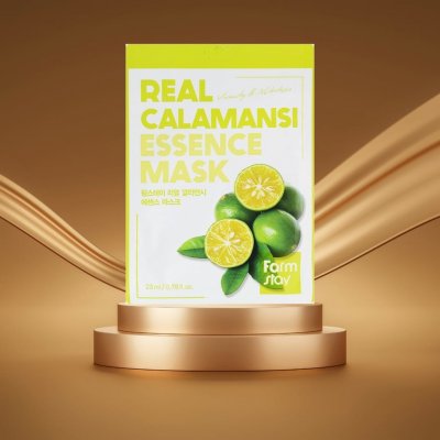 Farmstay Real Calamansi Essence Mask Posilující plátýnková maska s extraktem z kalamansi 23 ml – Zboží Dáma