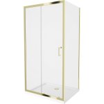 MEXEN/S Apia Sprchový kout 90x80, transparent, zlato + vanička se sifonem 840-090-080-50-00-4010G – Zbozi.Blesk.cz