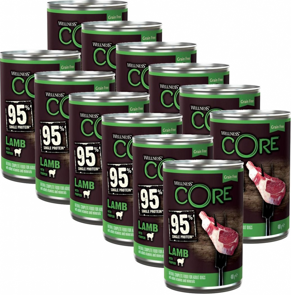 Wellness Core 95% jehně & dýně 12 x 400 g