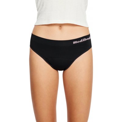 Modibodi dívčí menstruační kalhotky Modicomfort Seamless Teen Hipster Bikini Moderate Black – Sleviste.cz