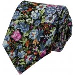 Pánská bavlněná kravata s modro fialovými květy černá – Hledejceny.cz