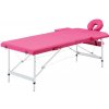 Masážní stůl a židle Petromila Skládací masážní stůl 2 zóny hliník růžový