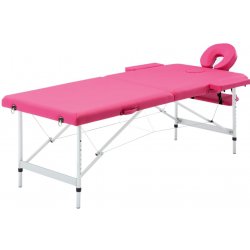 Petromila Skládací masážní stůl 2 zóny hliník růžový
