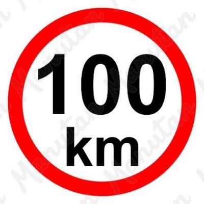 Omezení rychlosti 100 km/h, samolepka D 150 mm