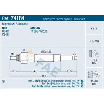Žhavící svíčka FAE 74184 – Zboží Mobilmania