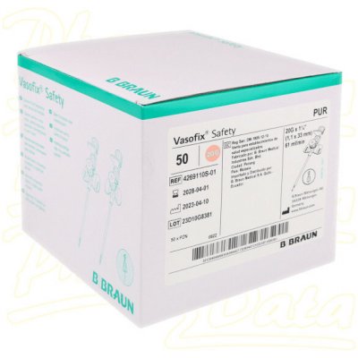 Vasofix Safety Pur 20G i.v. kanyla s portem a křidélky 1,1 x 33 mm růžová 50 ks – Sleviste.cz