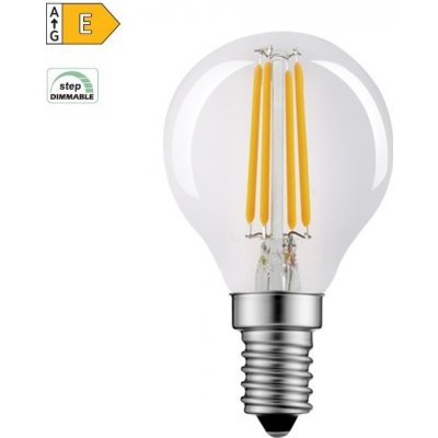 Diolamp LED Filament Mini Globe žárovka čirá P45 4W/230V/E14/2700K/500Lm/360°/Step Dim