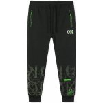 Chlapecké bavlněné tepláky S POTISKEM Černozelené – Sleviste.cz